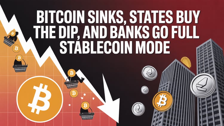 Bitcoin Sinks, States Buy the Dip, and Banks Go Full Stablecoin Mode