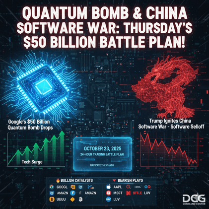 π¨ Google's $50 Billion Quantum Bomb Drops as Trump Ignites China Software War - Your 24-Hour Trading Battle Plan