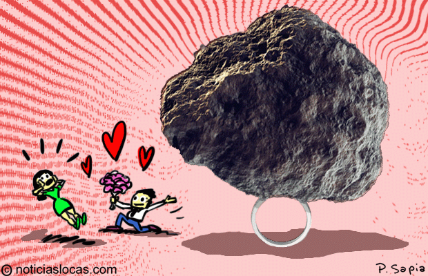Le propuso matrimonio a su novia con un meteorito de 33 toneladas