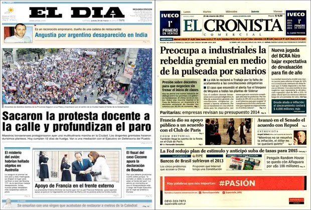 Apoyo de Francia ante el Club de París, obligan a bancos a vender dólares, toma en Lugano, acuerdo FAP-UCR-UNEN, empató Independiente