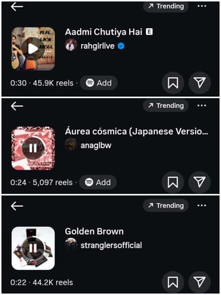 Trending audios  of  the day