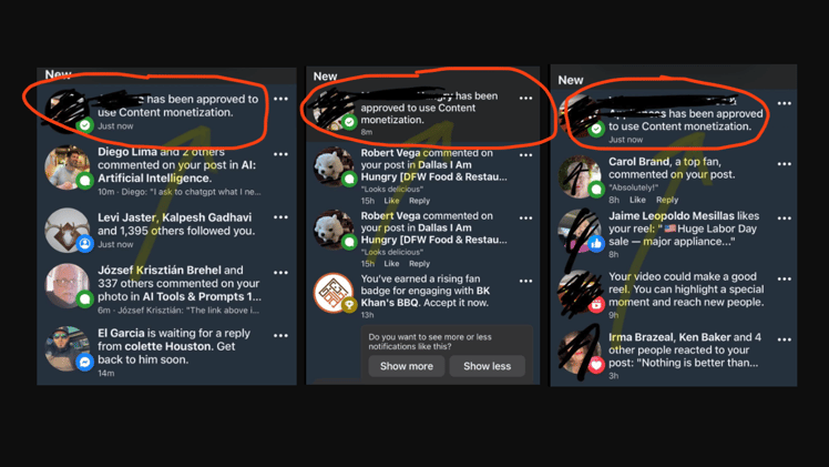omg i got 7 Facebook pages monetized 🤫