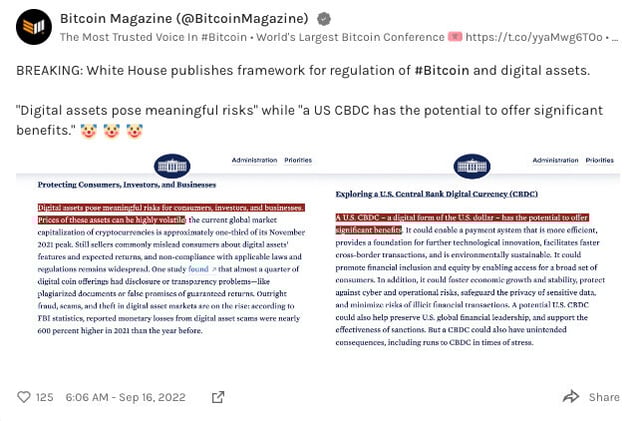 White House releases crypto regulation framework