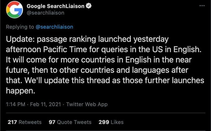 What's about the latest Google update