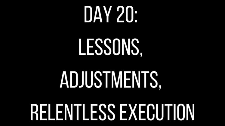 Day 20: Lessons, Adjustments & Relentless Execution