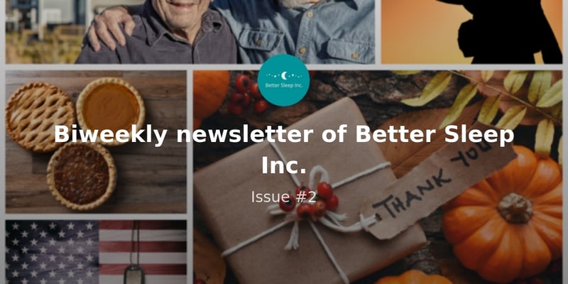 Biweekly newsletter of Better Sleep Inc. - Issue #2