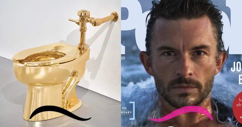 A gold toilet and the sexiest man alive