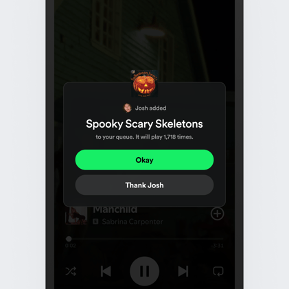 Spotify add to other's queues