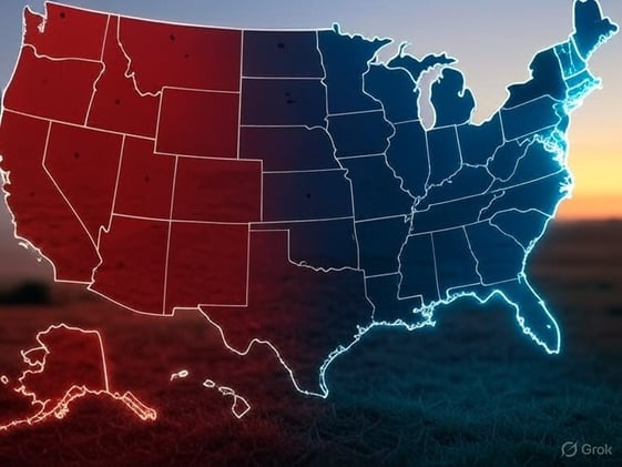 Two Americas Emerging: Red and Blue States Drift Further Apart on Policy