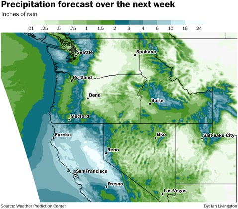 Multiple storm systems to hit West Coast and California