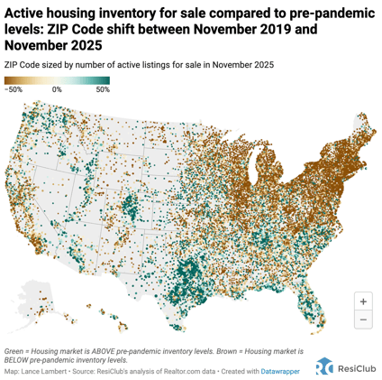 Monthly report: Housing market inventory dynamics in 800+ metros, 3,000+ counties, +25,000 ZIPs