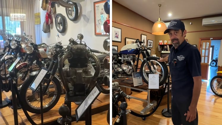 Inside Bellingen's vintage motorcycle museum
