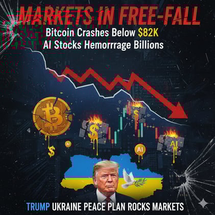 ๐จ MARKETS IN FREE-FALL: Bitcoin Crashes Below $82K as AI Stocks Hemorrhage Billions | Trump Ukraine Peace Plan Rocks Markets
