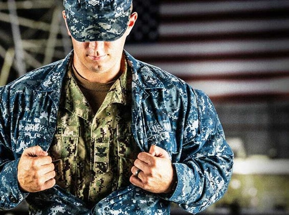 Navy considers crotch-level rank insignia in effort to avoid awkward chest gaze