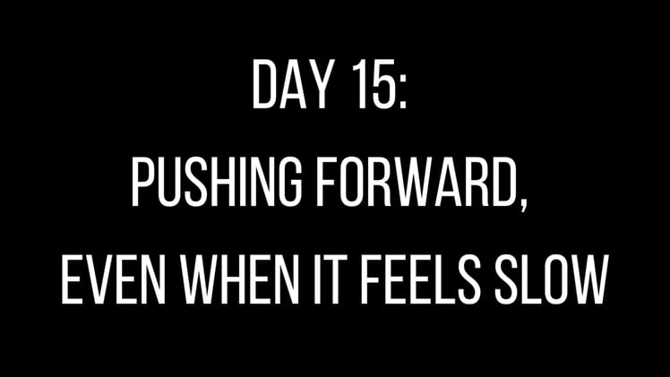 Day 15: Pushing Forward, Even When It Feels Slow