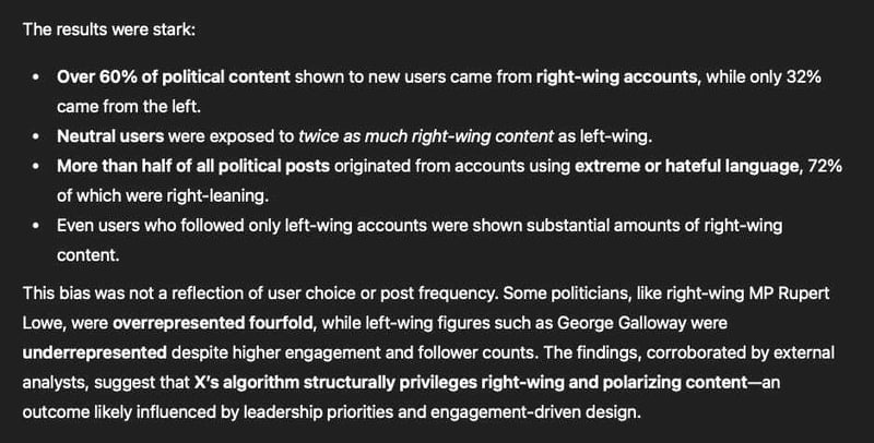 These reports present a meticulously researched and data-driven analysis of how Elon Musk’s social media platform, X, systematically amplifies right-wing and extreme political content in the UK...