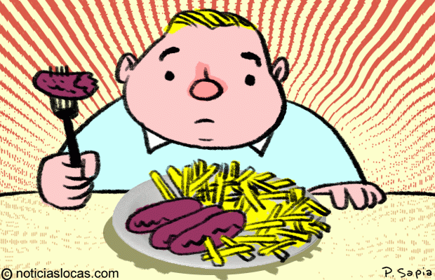 Comió salchichas y papas fritas todos los días durante los últimos 22 años