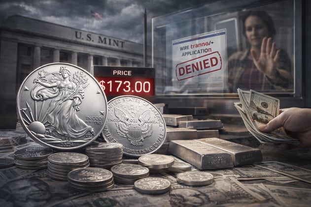 US Mint Nearly Doubles Silver Eagle Prices From $91 to $173 Per Ounce While Customers Trying To Buy Precious Metals From Dealers Are Told By Their Banks That The Wires Cannot Be Completed