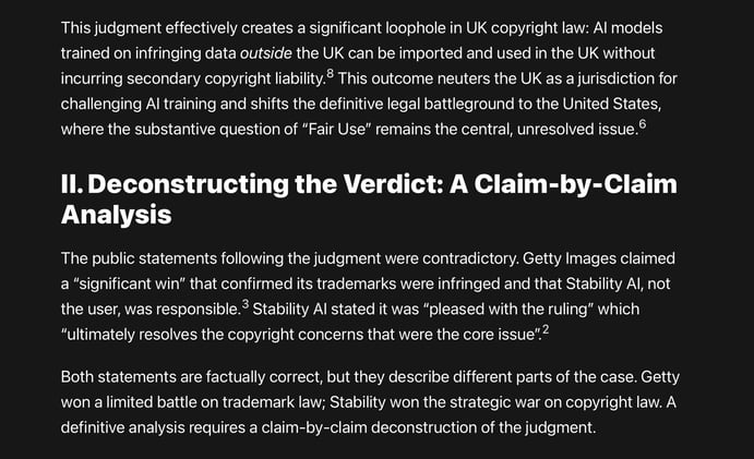 [Take 2] Gemini 2.5 Pro, Deep Research about Getty Images v Stability AI: Legal Failures, Trademark Precedents, and the Shifting Global Litigation Landscape.