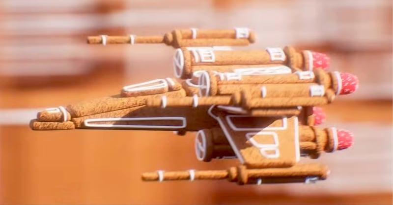 A Gingerbread Re-Creation of the Star Wars 'Destroying the Death Star' Scene 