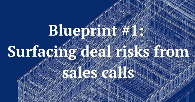 Blueprint #1: Spotting risks from your sales calls