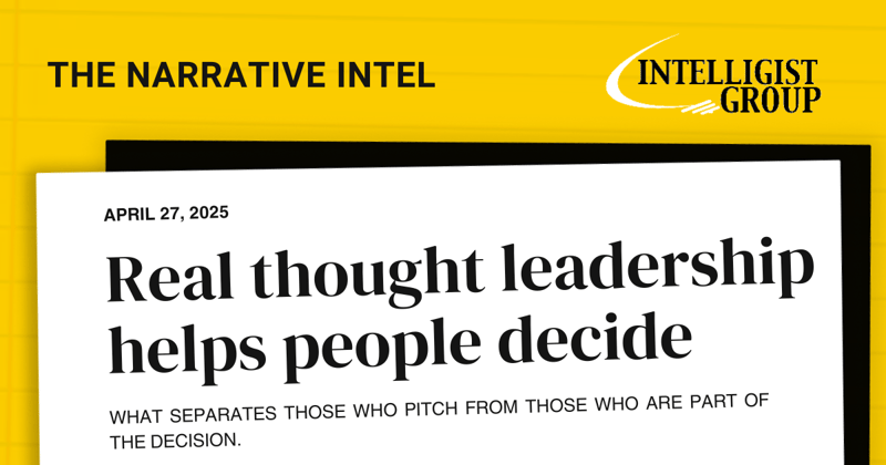 Real thought leadership helps people decide