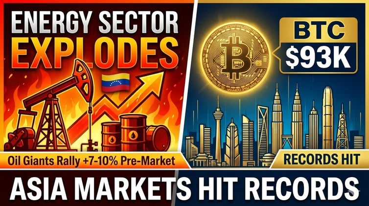 ⚡ ENERGY SECTOR EXPLODES ON VENEZUELA GAMBITOil Giants Rally +7-10% Pre-Market | Bitcoin Touches $93K | Asia Markets Hit Records