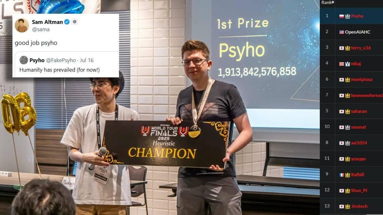 A human defeats AI in coding