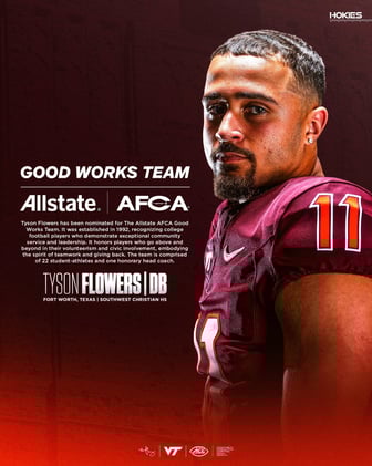 Inside HokieSports: Flowers Nominated to Good Works Team