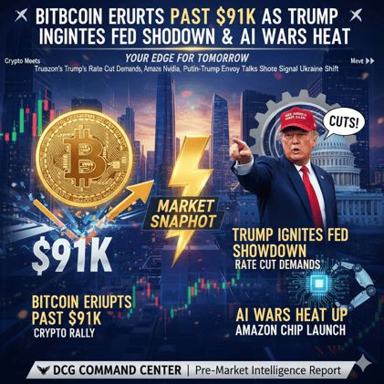 π BITCOIN ERUPTS PAST $91K AS TRUMP IGNITES FED SHOWDOWN & AI WARS HEAT UP