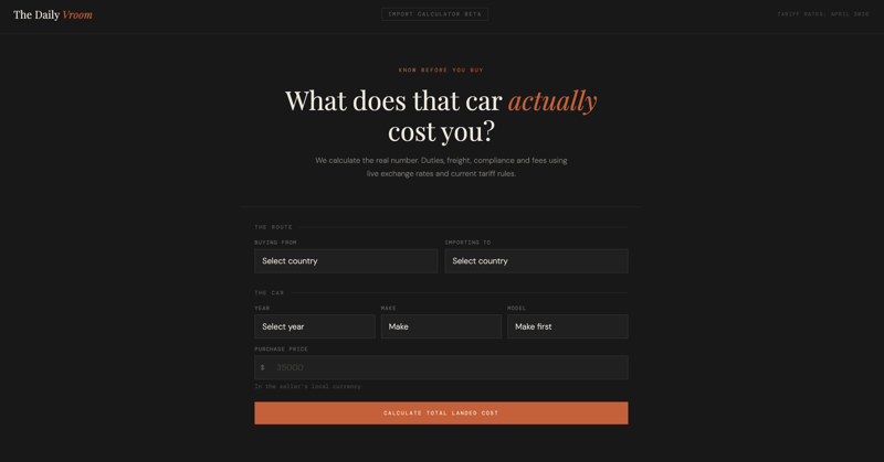 I Wish I Had This Before I Imported My First Car