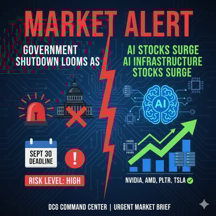 π¨ MARKET ALERT: Government Shutdown Looms As AI Infrastructure Stocks Surge