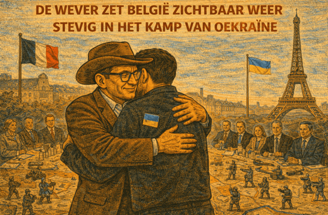 Appreciatie van Zelensky in Parijs: een innige omarming voor De Wever en diens “90 miljard”, België belooft F-35’s en marineschepen voor vredesmacht