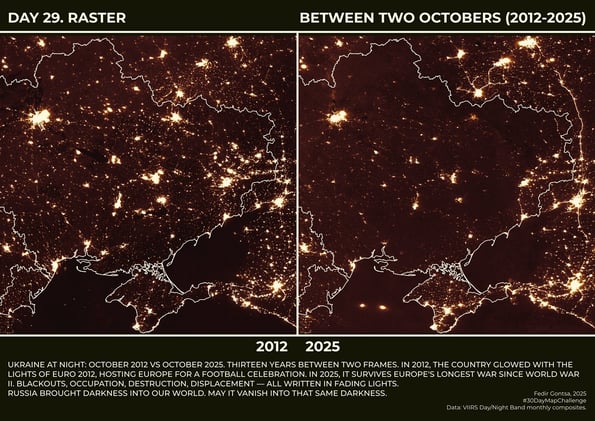 11 Monday Maps: Ukraine Between Two Octobers & The US Population Split In 2