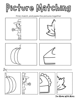 Fall Picture Matching Worksheet