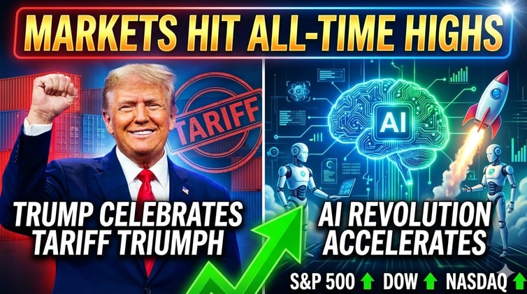 🚀 MARKETS HIT ALL-TIME HIGHS AS TRUMP CELEBRATES TARIFF TRIUMPH & AI REVOLUTION ACCELERATES