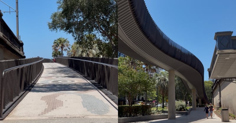 WATCH: Harbour Bridge cycleway ramp opens in Milsons Point