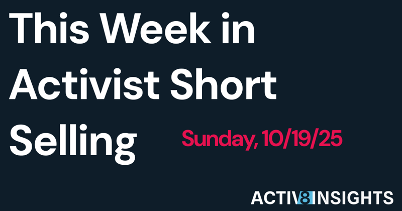 Weekly Wrap-Up: Sunday, 10/19/2025