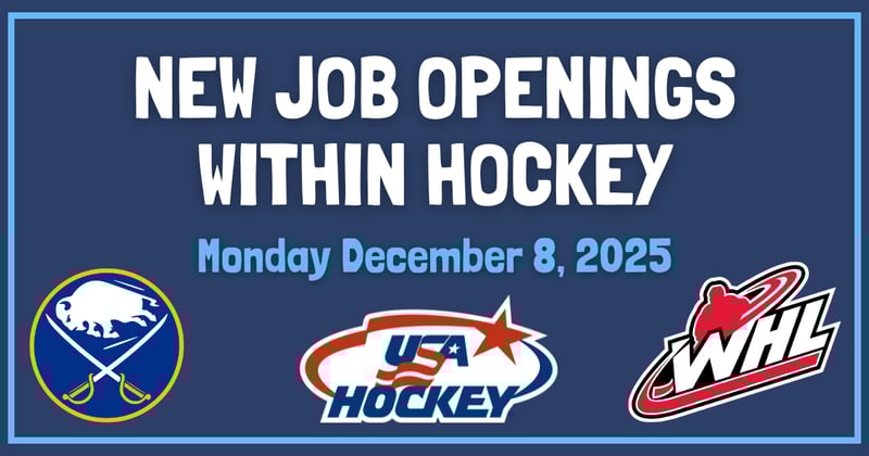 53 New Hockey Jobs - Monday December 8th 🏒