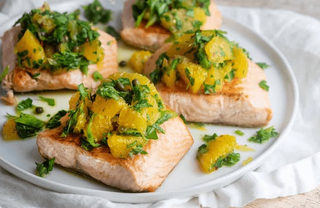 Citrus Salsa Verde Grilled Salmon