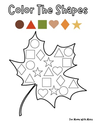 Color The Shapes In The Leaf