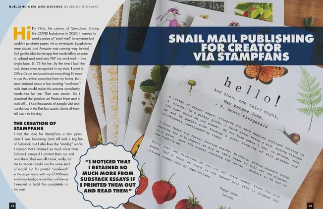 Snail Mail Publishing for Creators brings new potential revenue streams via StampFans