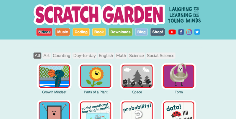 Scratch Garden - YouTube songs for classroom use