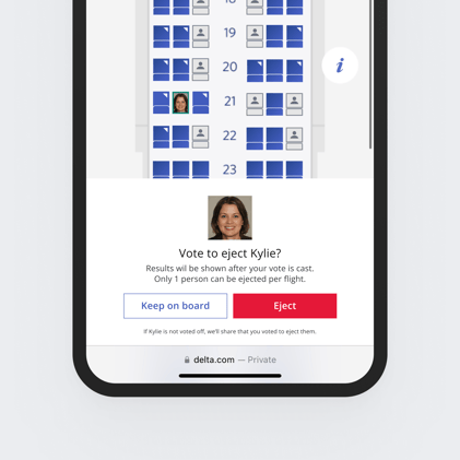 Deltavote to eject