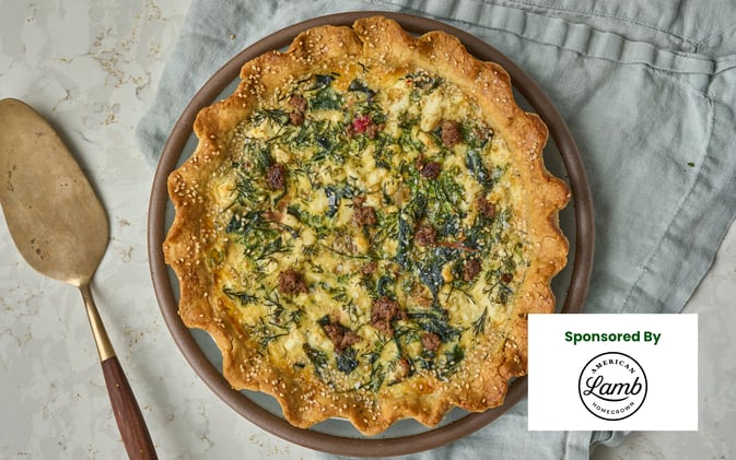 American Lamb and Greens Quiche