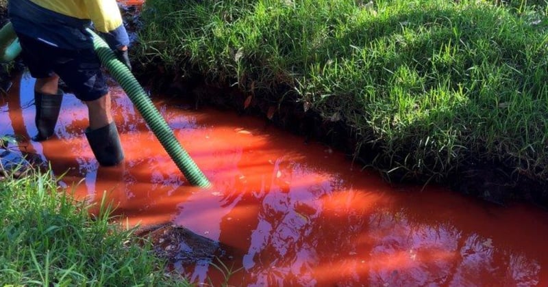 Council confirms “likely source” of red liquid in Lake Cathie stormwater drain
