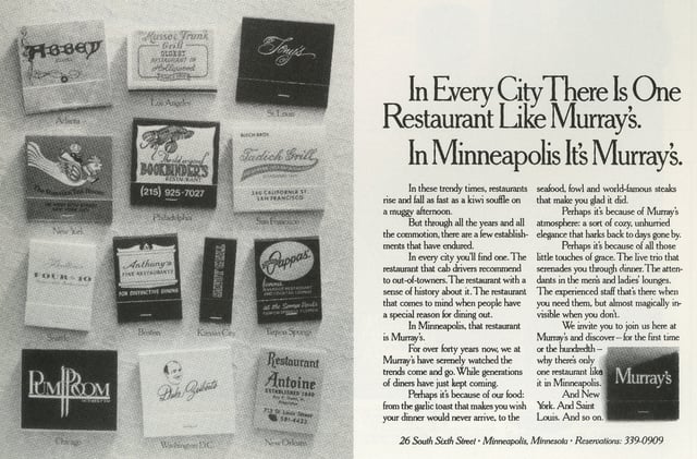 15-MAR-2026 | Excerpt from Tom McElligott’s “In Every City” Murray’s Ad