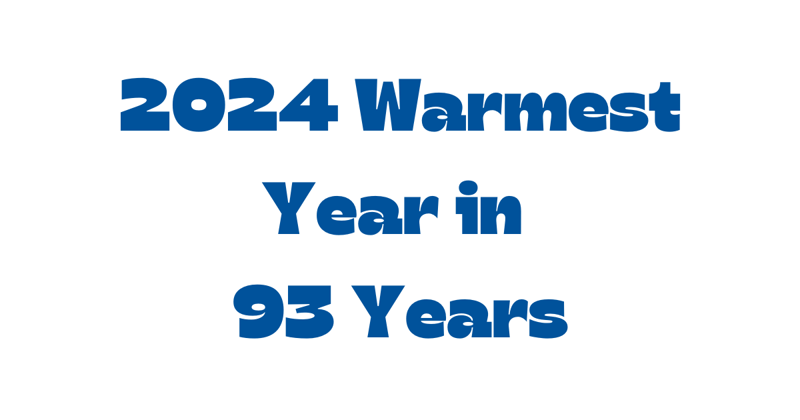 2024 warmest year in 93 years