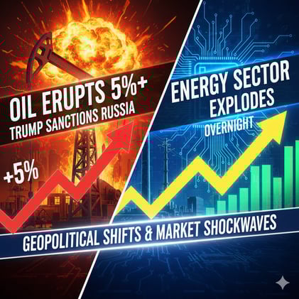 β‘ OIL ERUPTS 5%+ AS TRUMP SANCTIONS RUSSIA β ENERGY SECTOR EXPLODES OVERNIGHTBreaking: Russian Oil Giants Targeted, Gold Surges to $5K, Quantum Computing Takes Government Investment