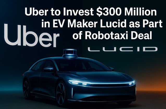 Uber to Invest $300 Million in EV Maker Lucid as Part of Robotaxi Deal